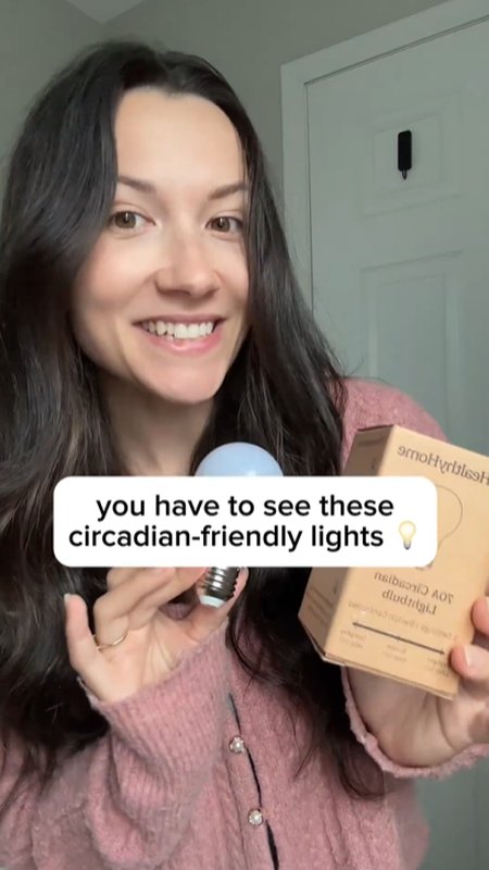 The Healthy Home Shop creator ad showing a circadian-friendly light bulb